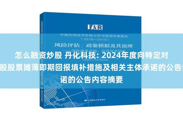 怎么融资炒股 丹化科技: 2024年度向特定对象发行A股股票摊薄即期回报填补措施及相关主体承诺的公告内容摘要