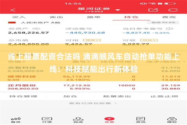 线上股票配资合法吗 滴滴顺风车自动抢单功能上线：科技赋能出行新体验