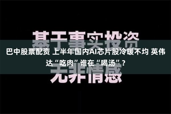 巴中股票配资 上半年国内AI芯片股冷暖不均 英伟达“吃肉”谁在“喝汤”？