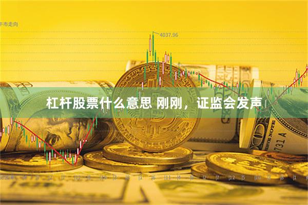 杠杆股票什么意思 刚刚，证监会发声